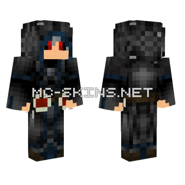 Blood Demon Mage V2 Minecraft skin, front and back