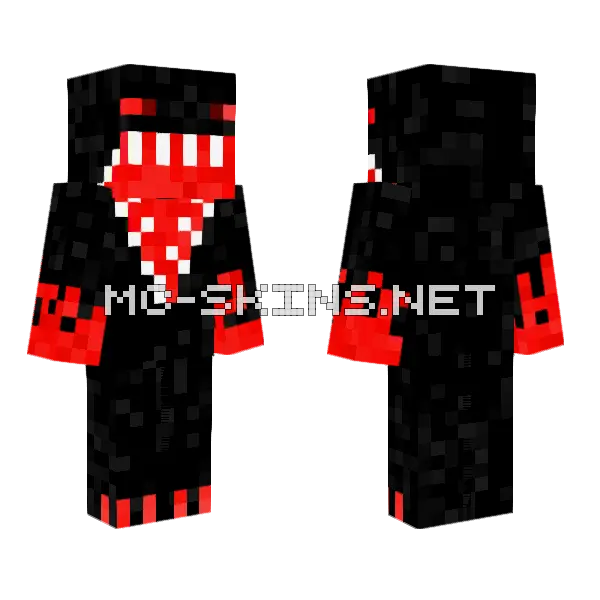 Blood Enderman Minecraft skin, front and back