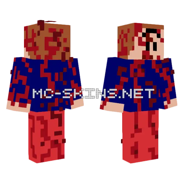 Bloodman V2 Minecraft skin, front and back