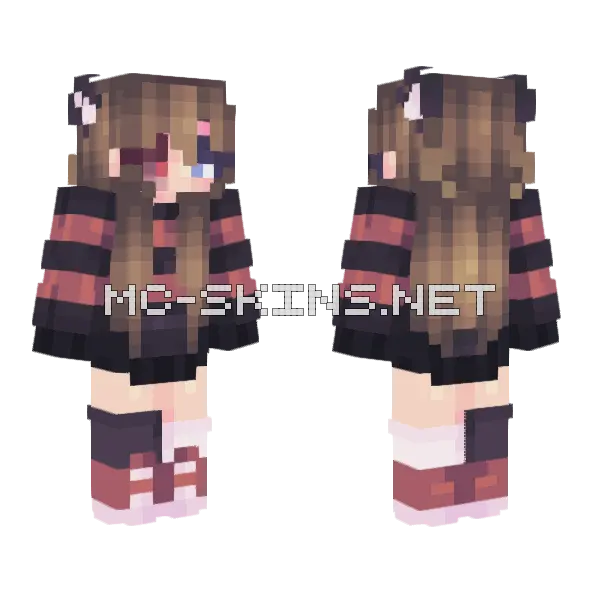 Bloodshot Remake Minecraft skin, front and back