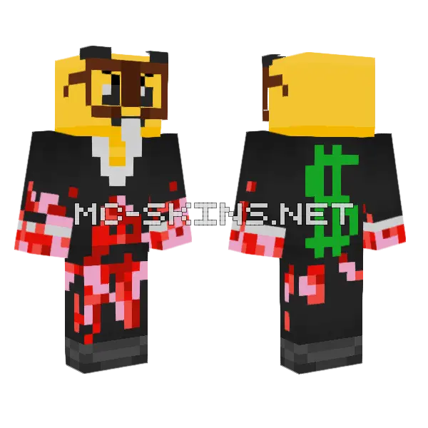 Bloodthirsty Nerd Minecraft skin, front and back