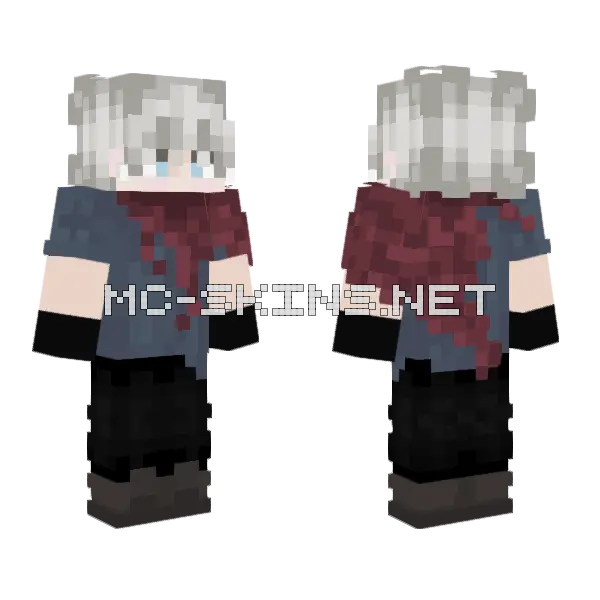 Bloody Anime Girl Minecraft skin, front and back