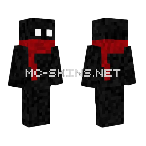 Bloody Black Figure Minecraft skin, front and back