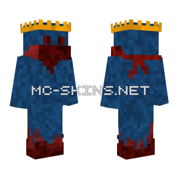 Bloody Blue Zombie Minecraft skin, front and back