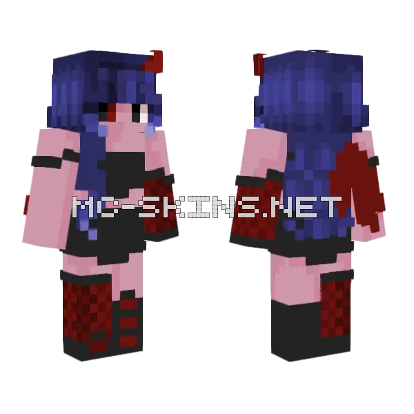 Bloody Demon Girl Minecraft skin, front and back