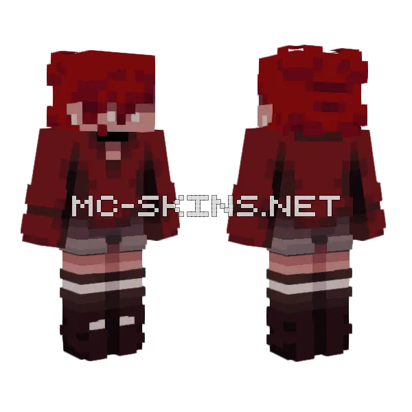 Bloody Foxy Mask Minecraft skin, front and back