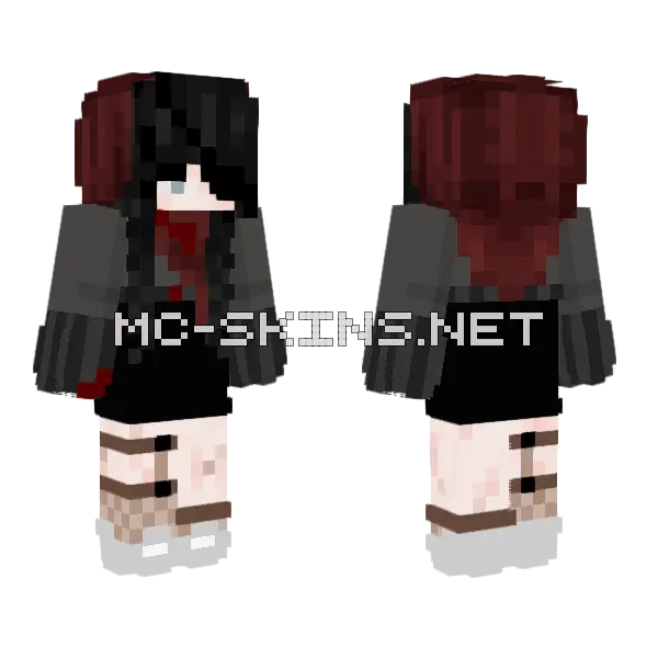 Bloody Girl Minecraft skin, front and back