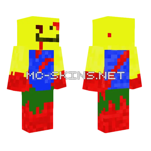 Bloody Noob Minecraft skin, front and back