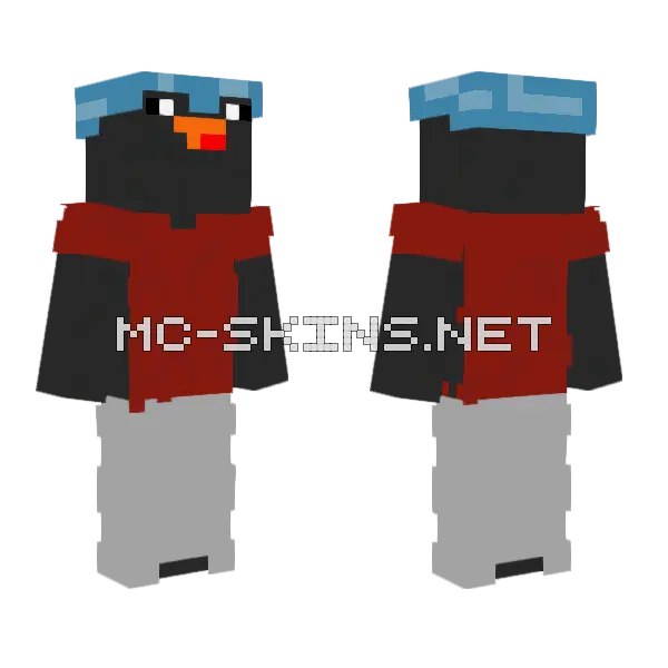 Bloody Penguin Suit Minecraft skin, front and back
