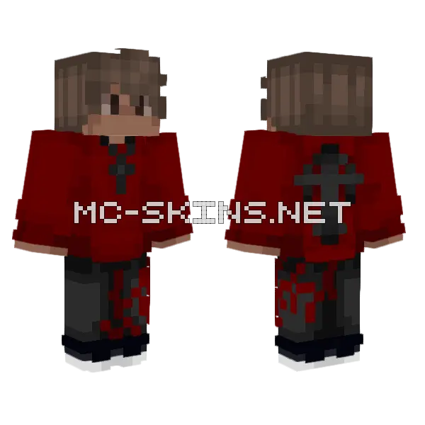 Bloody Priest Outfit Minecraft skin, front and back