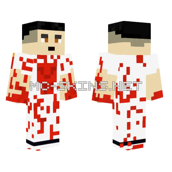 Bloody Punisher Minecraft skin, front and back