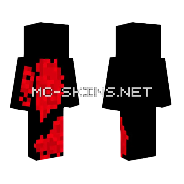 Bloody Shadows Entity Creepypasta Minecraft skin, front and back