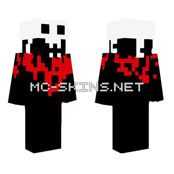 Bloody Skeleton Minecraft skin, front and back