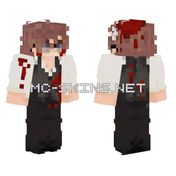 Bloody Suit Minecraft skin, front and back