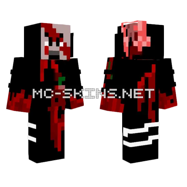 Bloody Zombie Undead Minecraft skin, front and back