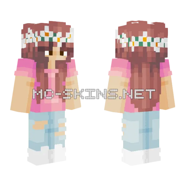 Blossom Girl Minecraft skin, front and back