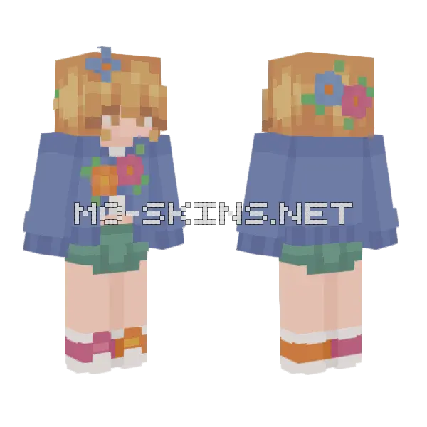 Blossom Outfit Minecraft skin, front and back