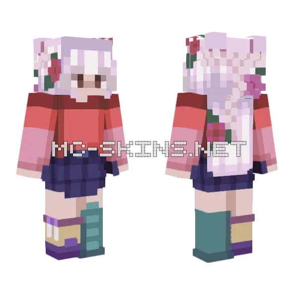 Blossoms Girl Minecraft skin, front and back