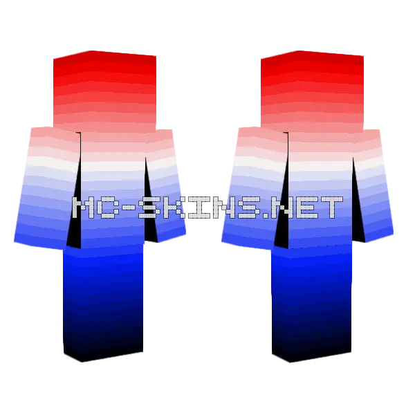 Blude and Red Shade Minecraft skin, front and back