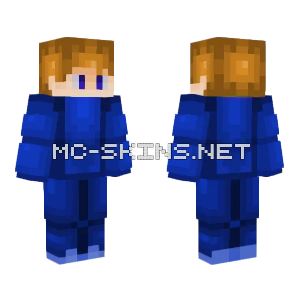 Blue 3 Minecraft skin, front and back