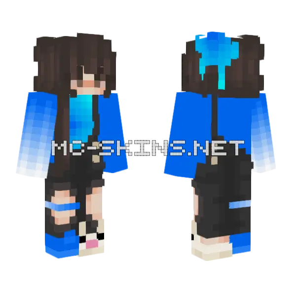 Blue Accident Minecraft skin, front and back