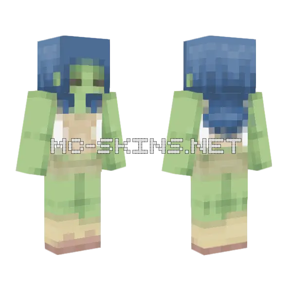 Blue Alien Skin Minecraft skin, front and back