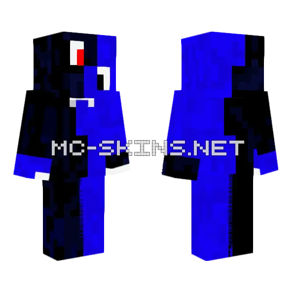 Blue And Black Monster Minecraft skin, front and back