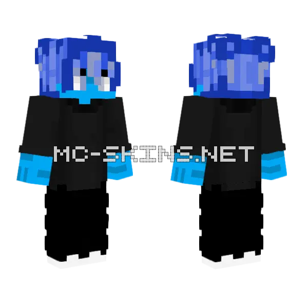 Blue And Black Robot Minecraft skin, front and back