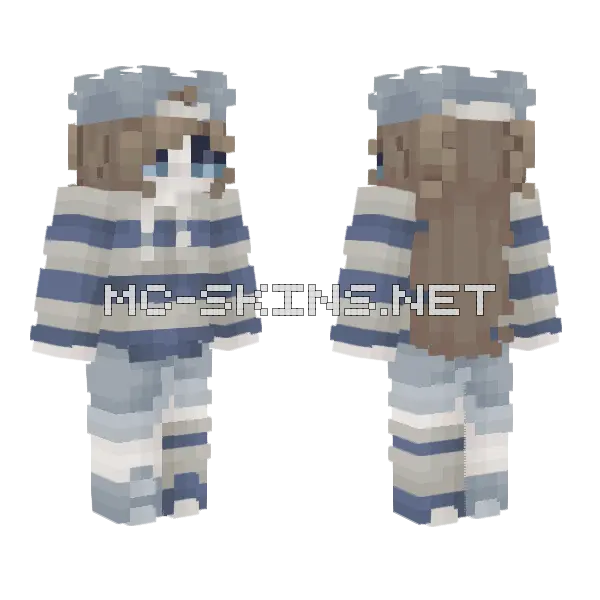 Blue and Brown Outfit Minecraft skin, front and back