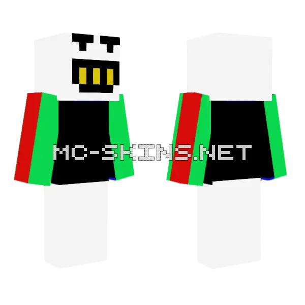 Blue and Green Jester Minecraft skin, front and back