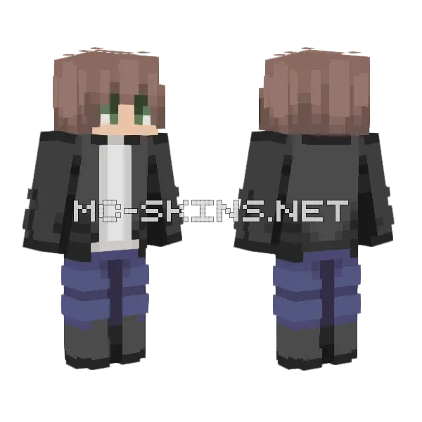 Blue And Grey Outfit Minecraft skin, front and back