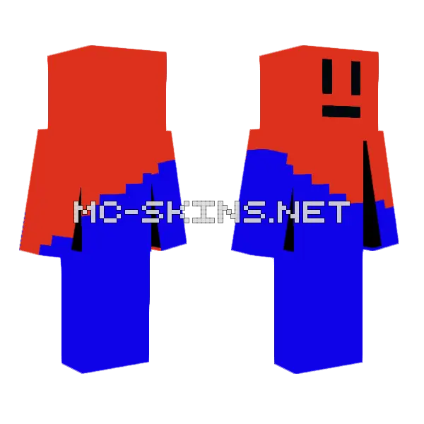 Blue and Red Minecraft skin, front and back
