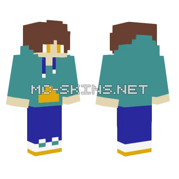 Blue and Teal Outfit Minecraft skin, front and back