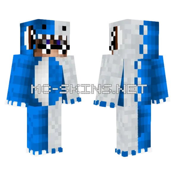 Blue and White Creature, front and back