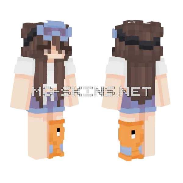Blue And White Dress Minecraft skin, front and back