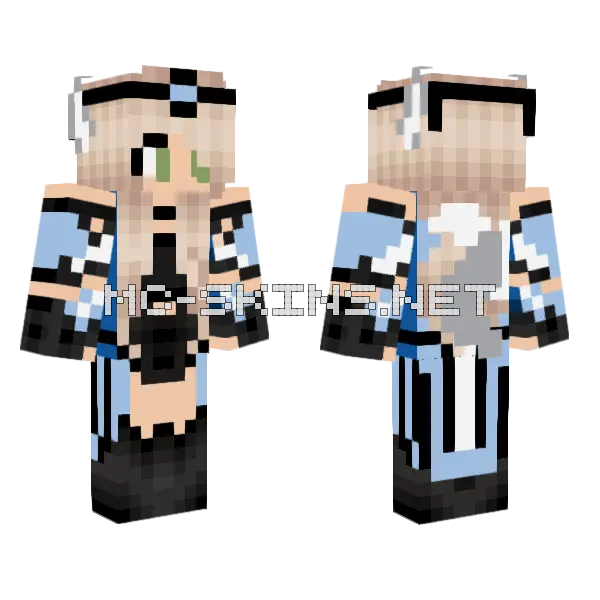 Blue And White Outfit Minecraft skin, front and back