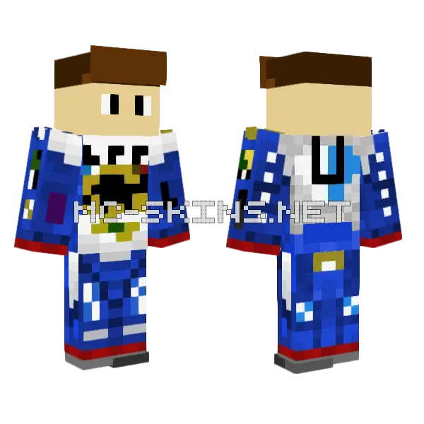Blue and White Uniform, front and back