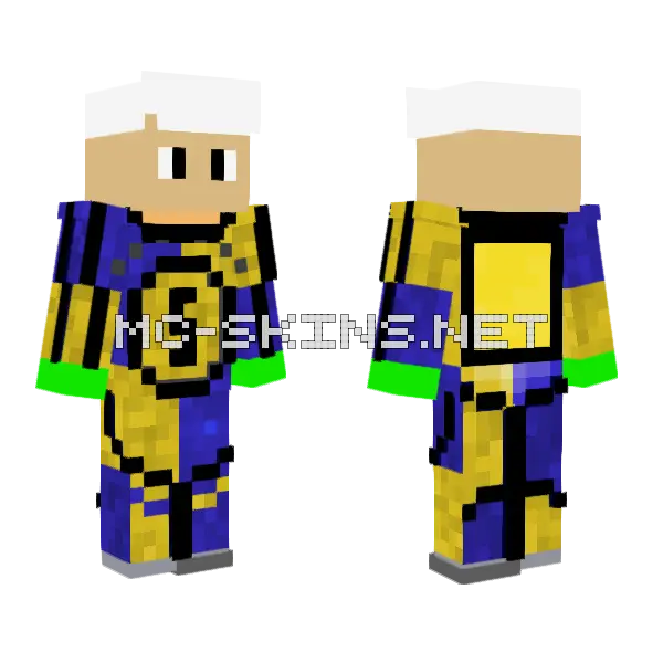 Blue and Yellow Soccer Jersey Minecraft skin, front and back
