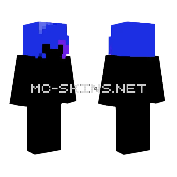 Blue Anime Boy Minecraft skin, front and back