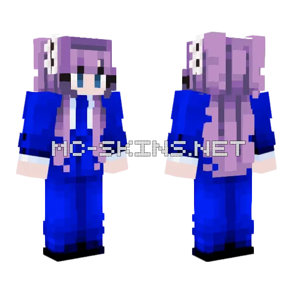 Blue Anime Girl, front and back