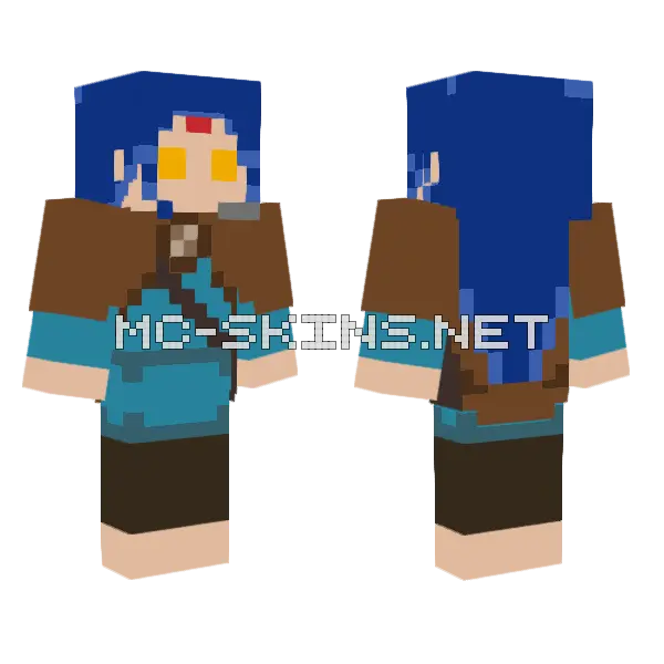 Blue Archer Outfit, front and back