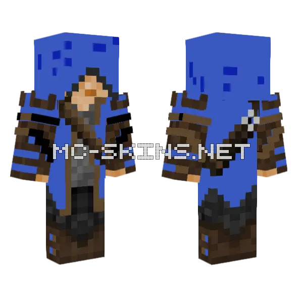 Blue Assassin's Creed Minecraft skin, front and back