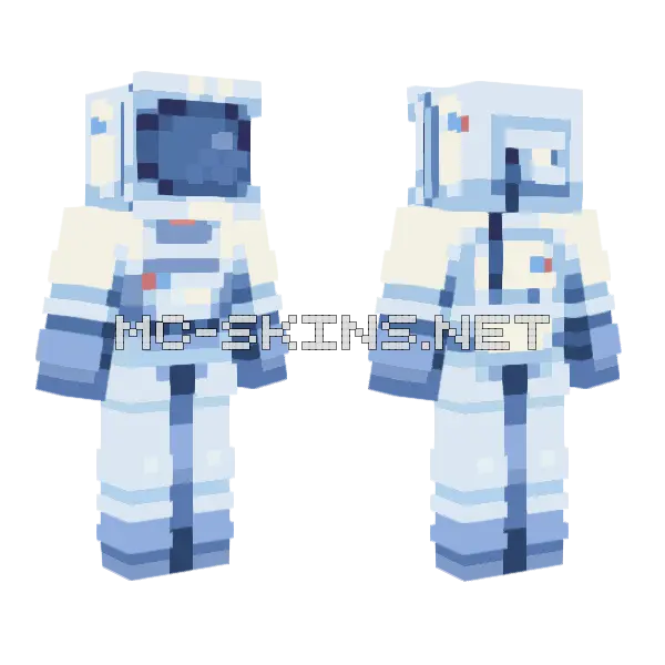 Blue Astronaut Suit Minecraft skin, front and back
