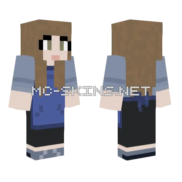 Blue Baker Minecraft skin, front and back