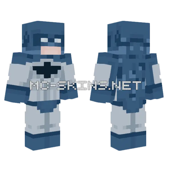 Blue Batman Suit Minecraft skin, front and back