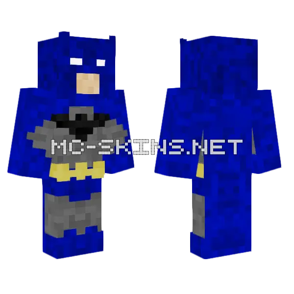 Blue Batman Suit Minecraft skin, front and back
