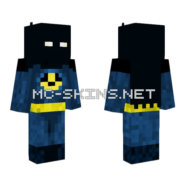 Blue Batman Suit Minecraft skin, front and back