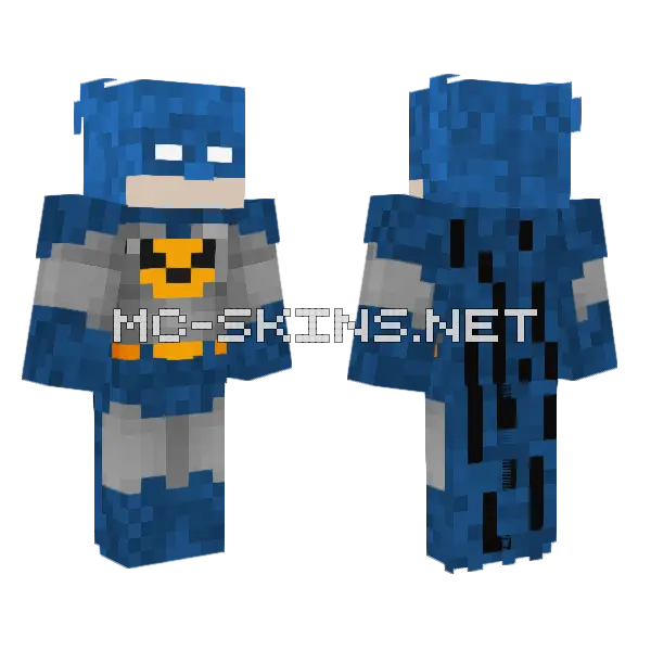 Blue Batman Suit Minecraft skin, front and back