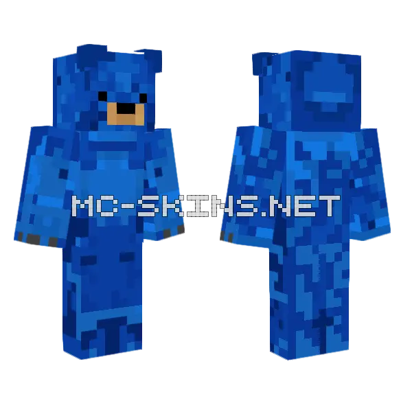 Blue Bear 2026 Minecraft skin, front and back