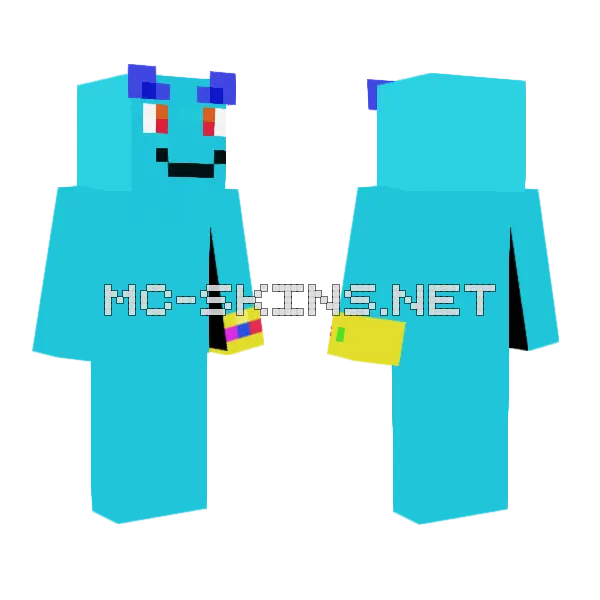 Blue Bear Minecraft skin, front and back